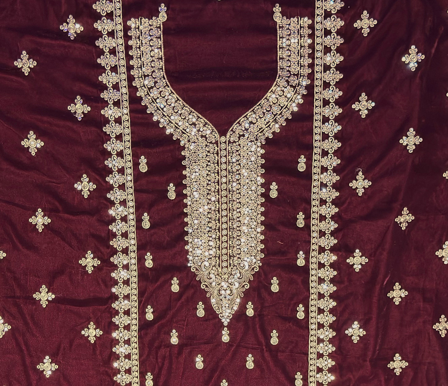 Superior Premium 9000 Micro Velvet Dress Embroidered 3 Piece Unstitched